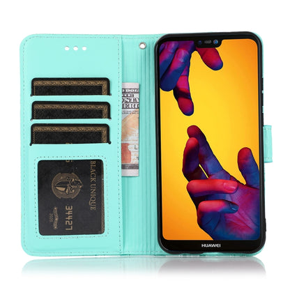 For Huawei P20 lite Skin Feel Embossed Sunflower Horizontal Flip Leather Case with Holder & Card Slots & Wallet & Lanyard(Green) - Huawei Cases by buy2fix | Online Shopping UK | buy2fix