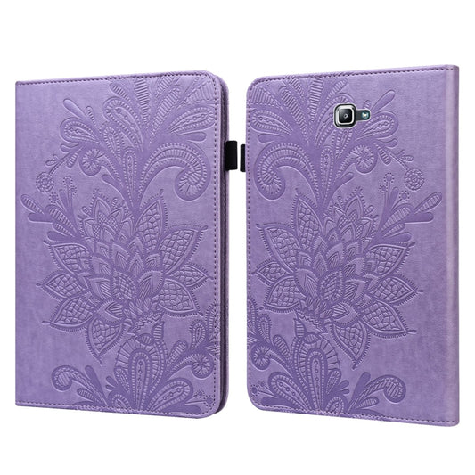 For Samsung Galaxy Tab A A6 10.1 inch 2016 Lace Flower Embossing Pattern Horizontal Flip Leather Case with Holder & Card Slots & Wallet & Photo Frame(Purple) - Other Galaxy Tab PC by buy2fix | Online Shopping UK | buy2fix