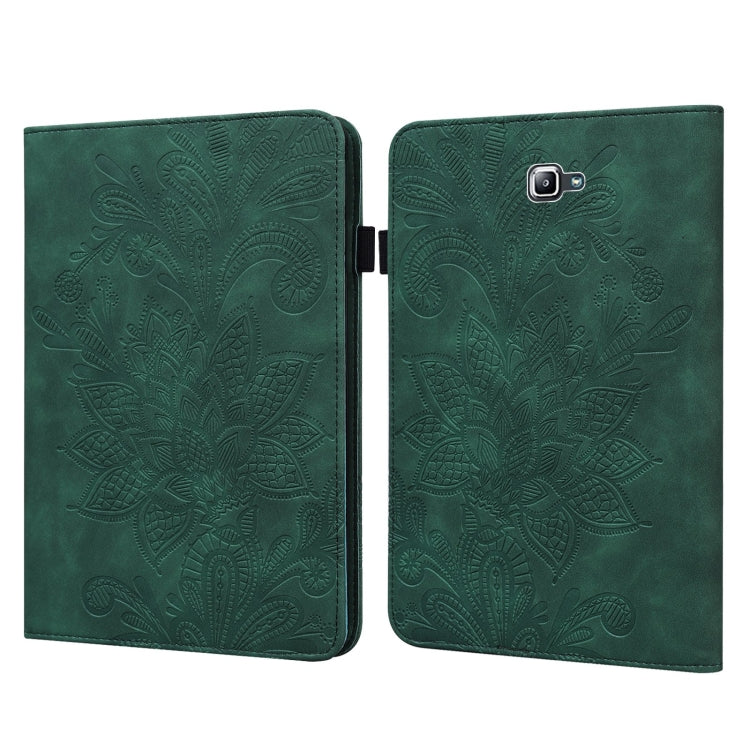 For Samsung Galaxy Tab A A6 10.1 inch 2016 Lace Flower Embossing Pattern Horizontal Flip Leather Case with Holder & Card Slots & Wallet & Photo Frame(Green) - Other Galaxy Tab PC by buy2fix | Online Shopping UK | buy2fix