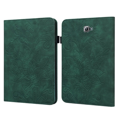 For Samsung Galaxy Tab A A6 10.1 inch 2016 Lace Flower Embossing Pattern Horizontal Flip Leather Case with Holder & Card Slots & Wallet & Photo Frame(Green) - Other Galaxy Tab PC by buy2fix | Online Shopping UK | buy2fix