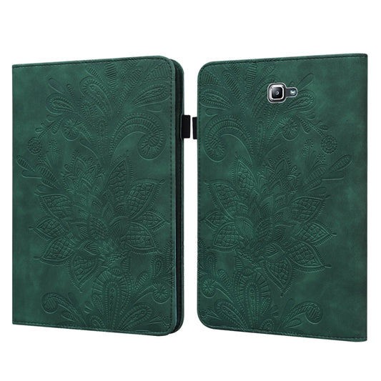 For Samsung Galaxy Tab A A6 10.1 inch 2016 Lace Flower Embossing Pattern Horizontal Flip Leather Case with Holder & Card Slots & Wallet & Photo Frame(Green) - Other Galaxy Tab PC by buy2fix | Online Shopping UK | buy2fix