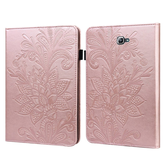 For Samsung Galaxy Tab A A6 10.1 inch 2016 Lace Flower Embossing Pattern Horizontal Flip Leather Case with Holder & Card Slots & Wallet & Photo Frame(Rose Gold) - Other Galaxy Tab PC by buy2fix | Online Shopping UK | buy2fix