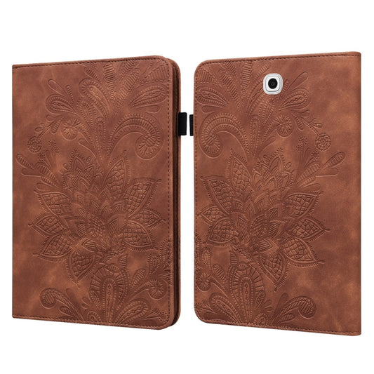 For Samsung Galaxy Tab S2 9.7 T810/T815 Lace Flower Embossing Pattern Horizontal Flip Leather Case with Holder & Card Slots & Wallet & Photo Frame(Brown) - Other Galaxy Tab PC by buy2fix | Online Shopping UK | buy2fix