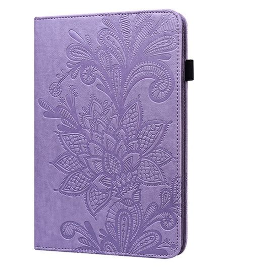 For Lenovo Tab M10 HD Gen 2 Lace Flower Embossing Pattern Horizontal Flip Leather Case with Holder & Card Slots & Wallet & Photo Frame(Purple) - Lenovo by buy2fix | Online Shopping UK | buy2fix