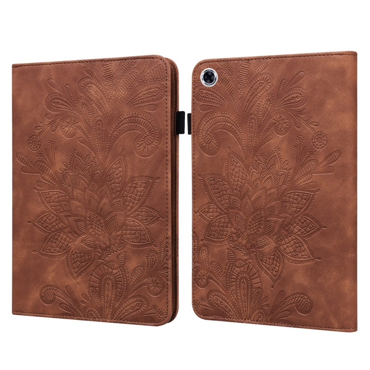 For Lenovo Tab M10 HD Gen 2 Lace Flower Embossing Pattern Horizontal Flip Leather Case with Holder & Card Slots & Wallet & Photo Frame(Brown) - Lenovo by buy2fix | Online Shopping UK | buy2fix
