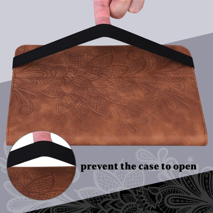 For Lenovo Tab M10 HD Gen 2 Lace Flower Embossing Pattern Horizontal Flip Leather Case with Holder & Card Slots & Wallet & Photo Frame(Brown) - Lenovo by buy2fix | Online Shopping UK | buy2fix