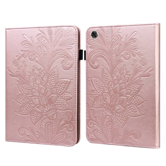 For Lenovo Tab M8 8505X Lace Flower Embossing Pattern Horizontal Flip Leather Case with Holder & Card Slots & Wallet & Photo Frame(Rose Gold) - Lenovo by buy2fix | Online Shopping UK | buy2fix
