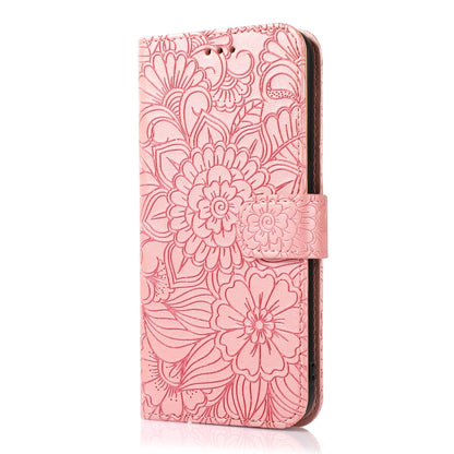 For iPhone 11 Pro Max Skin Feel Embossed Sunflower Horizontal Flip Leather Case with Holder & Card Slots & Wallet & Lanyard (Rose gold) - iPhone 11 Pro Max Cases by buy2fix | Online Shopping UK | buy2fix
