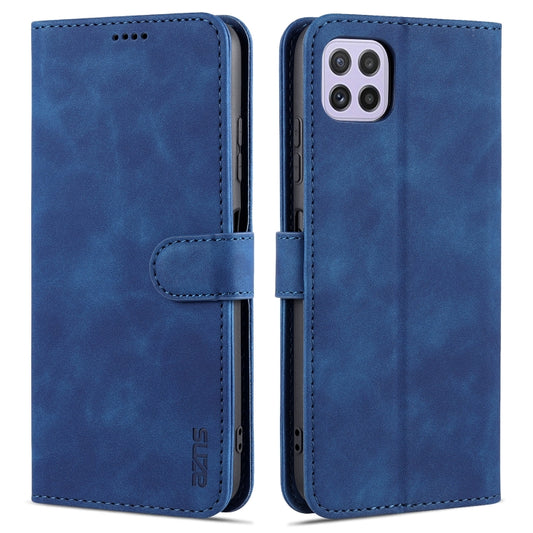 For Samsung Galaxy A22 5G AZNS Skin Feel Calf Texture Horizontal Flip Leather Case with Card Slots & Holder & Wallet(Blue) - Galaxy Phone Cases by AZNS | Online Shopping UK | buy2fix