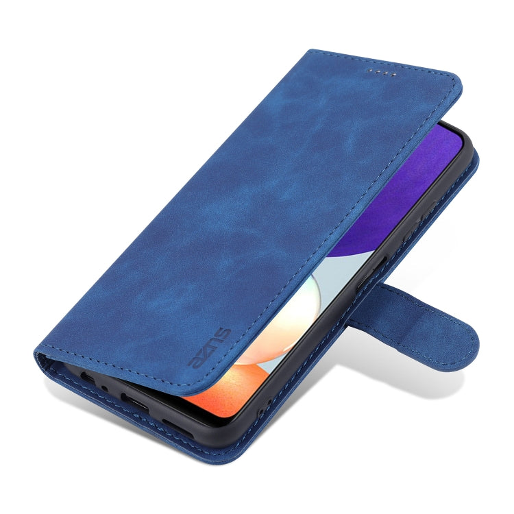 For Samsung Galaxy A22 5G AZNS Skin Feel Calf Texture Horizontal Flip Leather Case with Card Slots & Holder & Wallet(Blue) - Galaxy Phone Cases by AZNS | Online Shopping UK | buy2fix