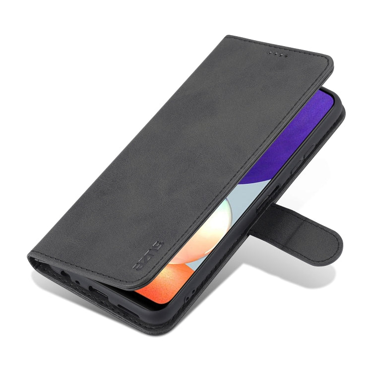 For Samsung Galaxy A22 5G AZNS Skin Feel Calf Texture Horizontal Flip Leather Case with Card Slots & Holder & Wallet(Black) - Galaxy Phone Cases by AZNS | Online Shopping UK | buy2fix