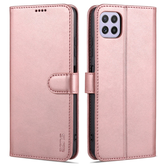 For Samsung Galaxy A22 5G AZNS Skin Feel Calf Texture Horizontal Flip Leather Case with Card Slots & Holder & Wallet(Rose Gold) - Galaxy Phone Cases by AZNS | Online Shopping UK | buy2fix