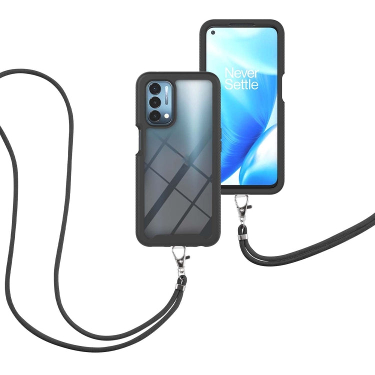 For OPPO A54 5G / A74 5G / A93 5G Starry Sky Solid Color Series Shockproof PC + TPU Protective Case with Neck Strap(Black) by buy2fix