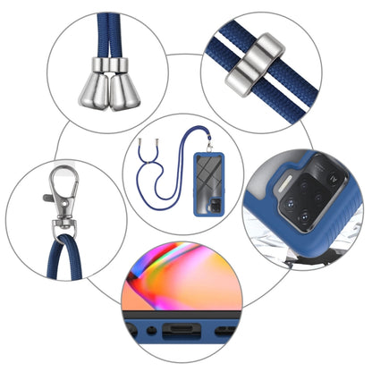 For OPPO A94 4G / Reno5 Lite Starry Sky Solid Color Series Shockproof PC + TPU Protective Case with Neck Strap(Blue) by buy2fix