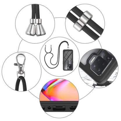 For OPPO A94 4G / Reno5 Lite Starry Sky Solid Color Series Shockproof PC + TPU Protective Case with Neck Strap(Black) by buy2fix