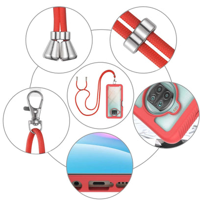 For Xiaomi Mi 10T Lite Starry Sky Solid Color Series Shockproof PC + TPU Protective Case with Neck Strap(Red) - Xiaomi Cases by buy2fix | Online Shopping UK | buy2fix