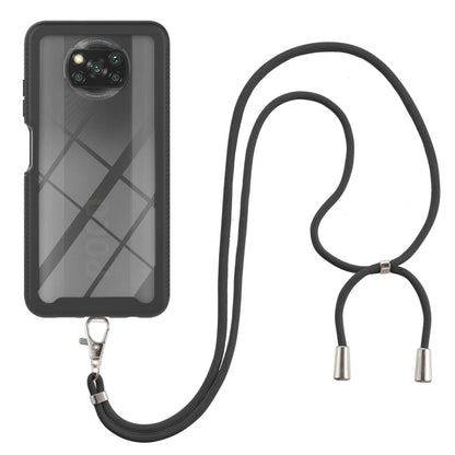 For Xiaomi Poco X3 NFC Starry Sky Solid Color Series Shockproof PC + TPU Protective Case with Neck Strap(Black) - Xiaomi Cases by buy2fix | Online Shopping UK | buy2fix