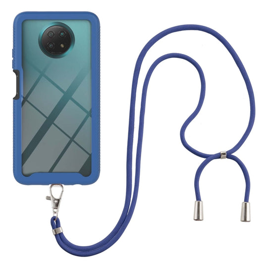 For Xiaomi Redmi Note 9 5G / Redmi Note 9T 5G Starry Sky Solid Color Series Shockproof PC + TPU Protective Case with Neck Strap(Blue) - Xiaomi Cases by buy2fix | Online Shopping UK | buy2fix