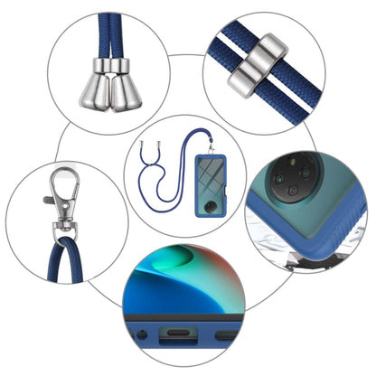 For Xiaomi Redmi Note 9 5G / Redmi Note 9T 5G Starry Sky Solid Color Series Shockproof PC + TPU Protective Case with Neck Strap(Blue) - Xiaomi Cases by buy2fix | Online Shopping UK | buy2fix