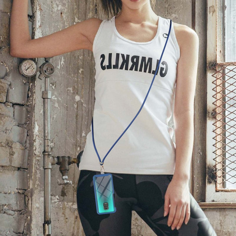 For Xiaomi Redmi Note 9S / Redmi Note 9 Pro / Redmi Note 9 Pro Max Starry Sky Solid Color Series Shockproof PC + TPU Protective Case with Neck Strap(Blue) - Xiaomi Cases by buy2fix | Online Shopping UK | buy2fix