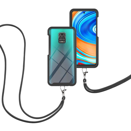 For Xiaomi Redmi Note 9S / Redmi Note 9 Pro / Redmi Note 9 Pro Max Starry Sky Solid Color Series Shockproof PC + TPU Protective Case with Neck Strap(Black) - Xiaomi Cases by buy2fix | Online Shopping UK | buy2fix