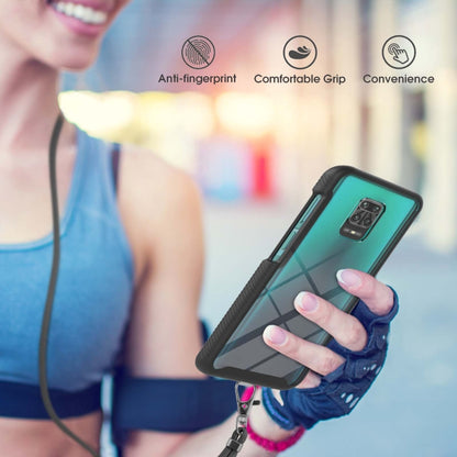 For Xiaomi Redmi Note 9S / Redmi Note 9 Pro / Redmi Note 9 Pro Max Starry Sky Solid Color Series Shockproof PC + TPU Protective Case with Neck Strap(Black) - Xiaomi Cases by buy2fix | Online Shopping UK | buy2fix