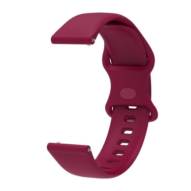 For Huawei Watch 3 / Watch 3 Pro Internal Reverse Buckle Silicone Watch Band, Size:22mm(Wine Red) by buy2fix