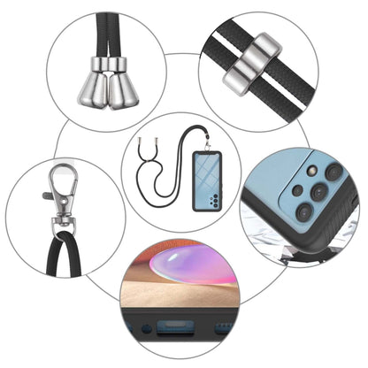 For Samsung Galaxy A32 5G Starry Sky Solid Color Series Shockproof PC + TPU Protective Case with Neck Strap(Black) by buy2fix