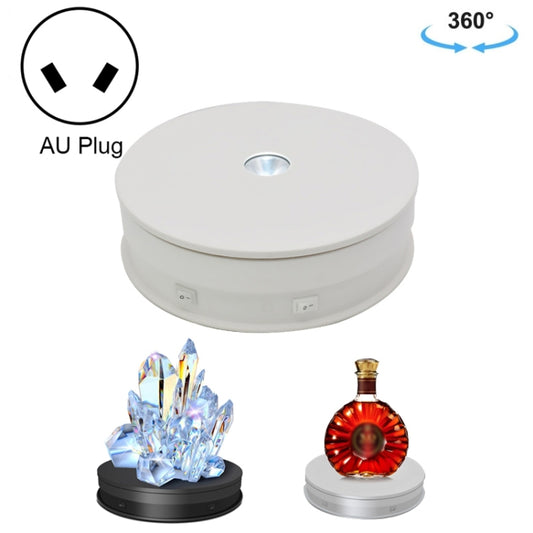 20cm Electric Rotating Turntable Display Stand LED Light Video Shooting Props Turntable, Power Plug:220V AU Plug(White) -  by buy2fix | Online Shopping UK | buy2fix