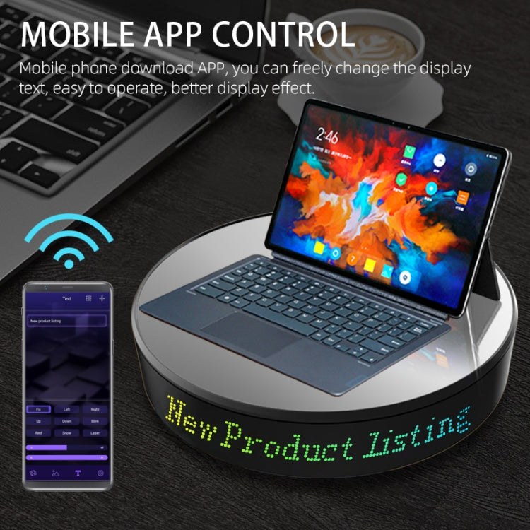 Intelligent APP Screen Display Electric Rotating Turntable Mirror Display Stand Live Broadcast Video Shooting Props Turntable(White Light) - Camera Accessories by buy2fix | Online Shopping UK | buy2fix