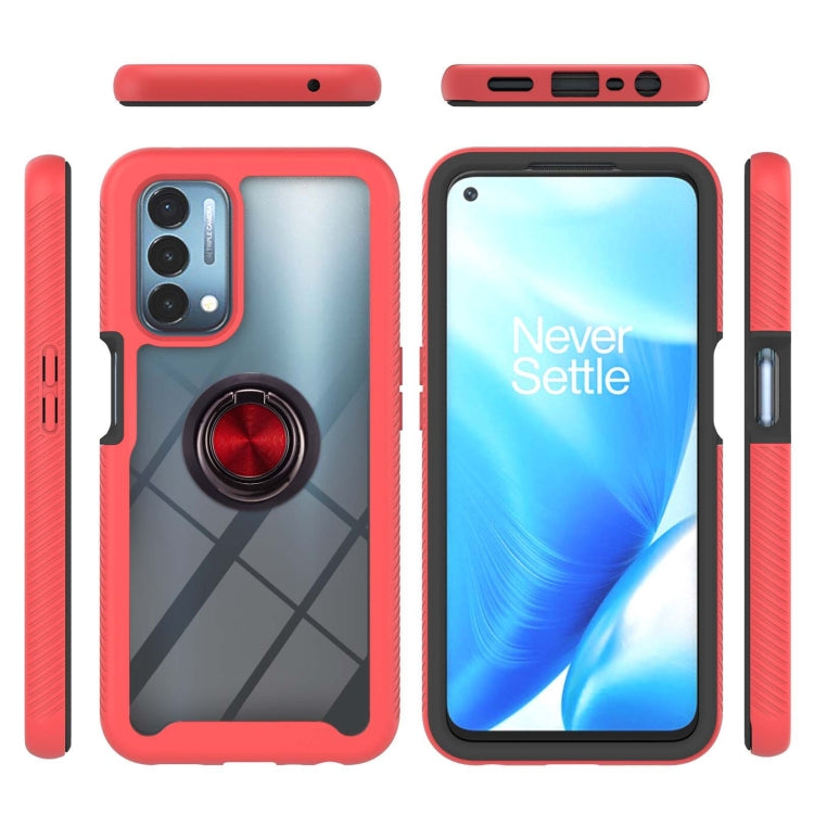 For OPPO A54 5G / A74 5G / A93 5G Starry Sky Solid Color Series Shockproof PC + TPU Protective Case with Ring Holder & Magnetic Function(Red) by buy2fix