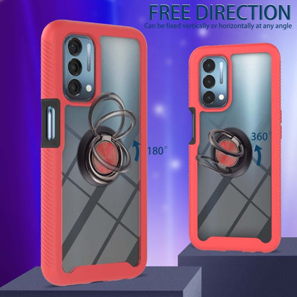 For OPPO A54 5G / A74 5G / A93 5G Starry Sky Solid Color Series Shockproof PC + TPU Protective Case with Ring Holder & Magnetic Function(Red) by buy2fix