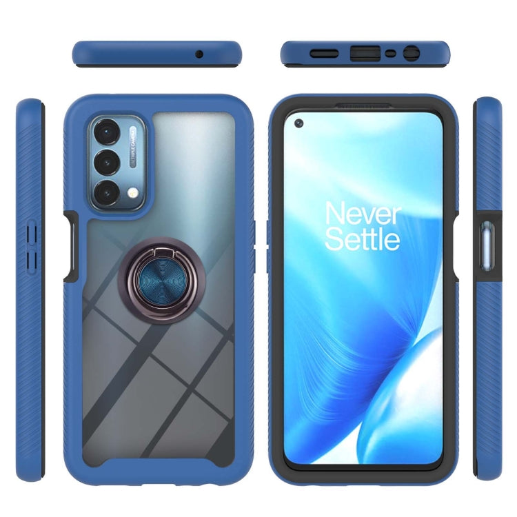For OPPO A54 5G / A74 5G / A93 5G Starry Sky Solid Color Series Shockproof PC + TPU Protective Case with Ring Holder & Magnetic Function(Blue) by buy2fix