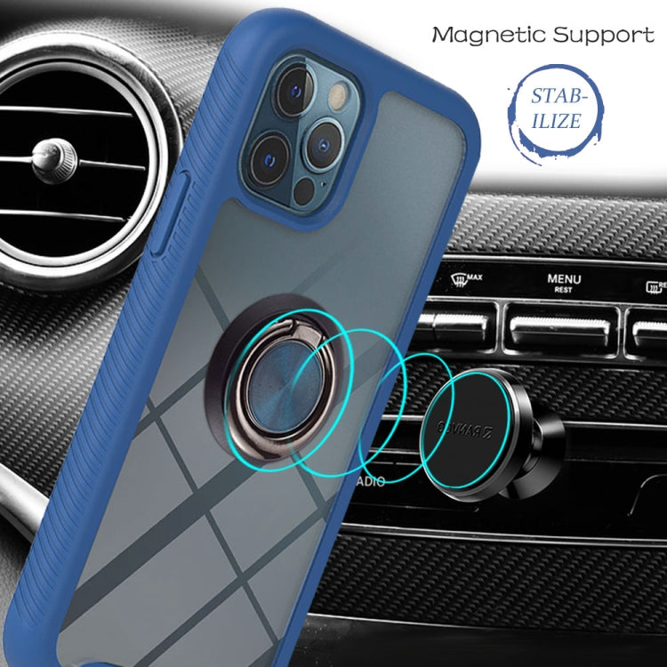 For OPPO A54 5G / A74 5G / A93 5G Starry Sky Solid Color Series Shockproof PC + TPU Protective Case with Ring Holder & Magnetic Function(Blue) by buy2fix