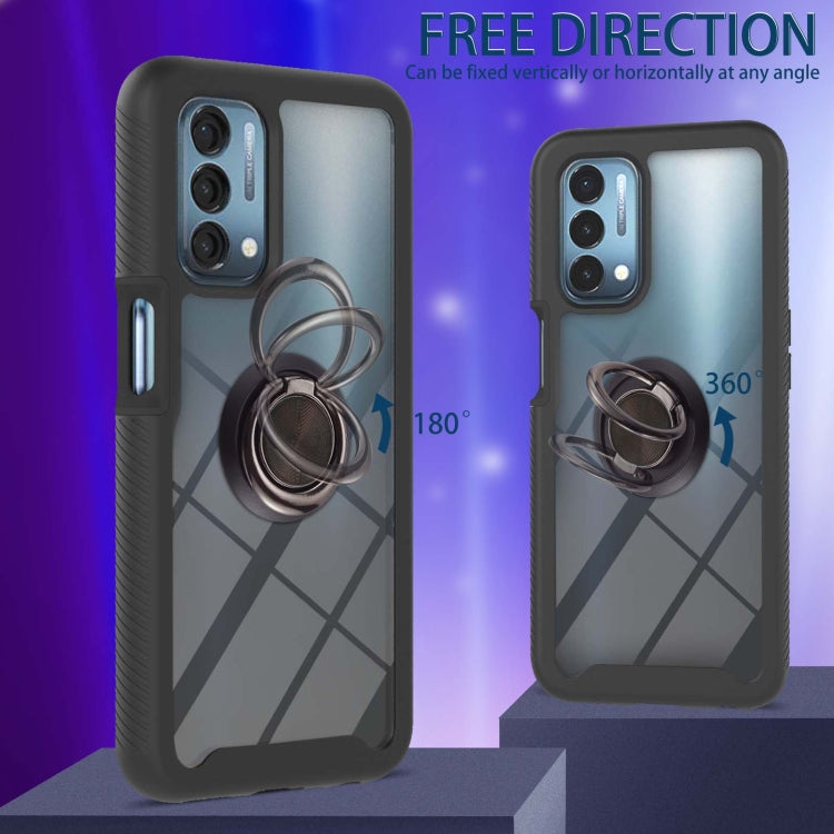 For OPPO A54 5G / A74 5G / A93 5G Starry Sky Solid Color Series Shockproof PC + TPU Protective Case with Ring Holder & Magnetic Function(Black) by buy2fix