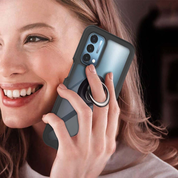 For OPPO A54 5G / A74 5G / A93 5G Starry Sky Solid Color Series Shockproof PC + TPU Protective Case with Ring Holder & Magnetic Function(Black) by buy2fix