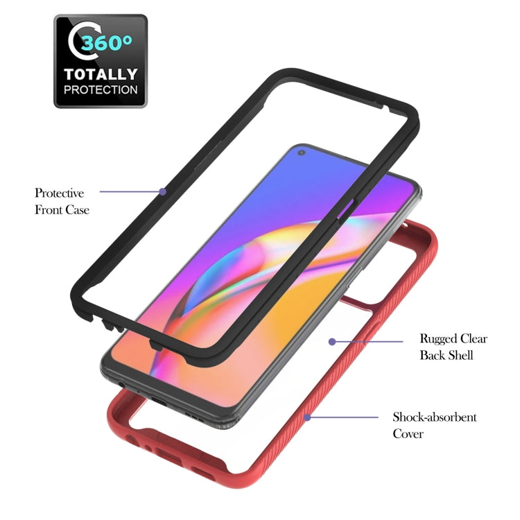 For OPPO A94 4G / Reno5 Lite Starry Sky Solid Color Series Shockproof PC + TPU Protective Case with Ring Holder & Magnetic Function(Red) by buy2fix