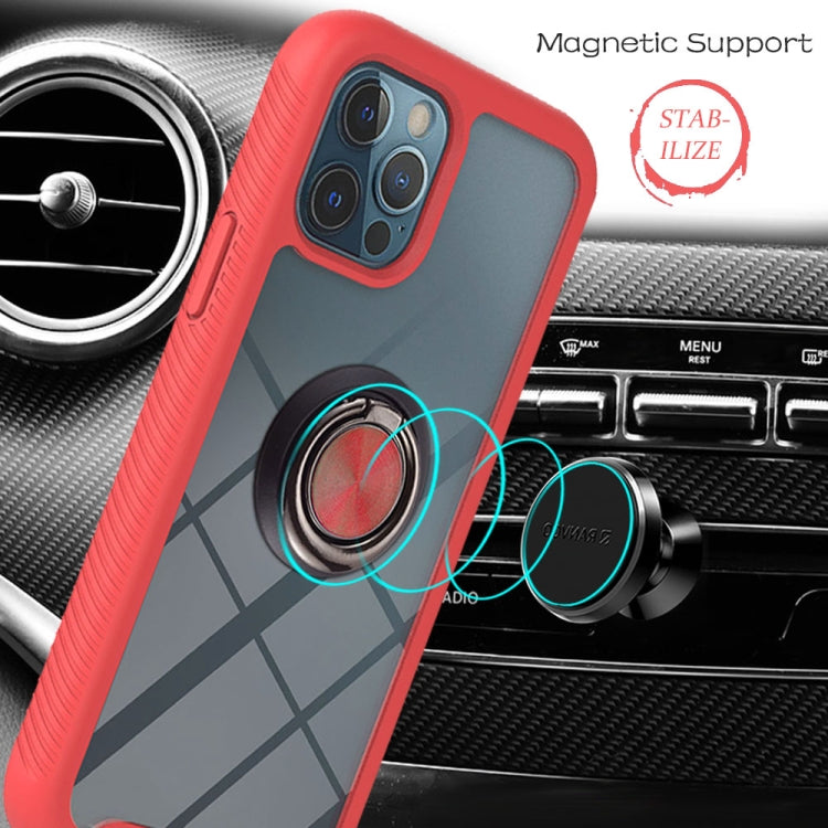 For OPPO A94 4G / Reno5 Lite Starry Sky Solid Color Series Shockproof PC + TPU Protective Case with Ring Holder & Magnetic Function(Red) by buy2fix