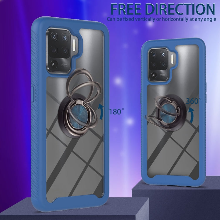 For OPPO A94 4G / Reno5 Lite Starry Sky Solid Color Series Shockproof PC + TPU Protective Case with Ring Holder & Magnetic Function(Blue) by buy2fix
