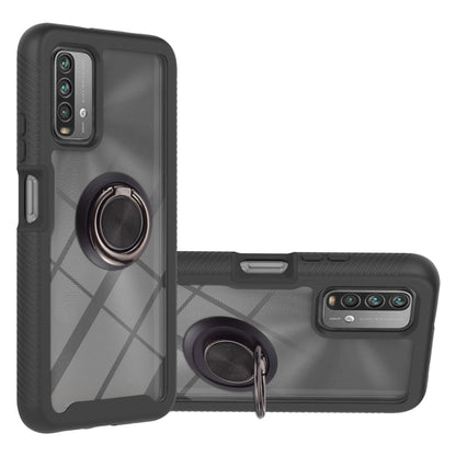 For Xiaomi Poco M3 / Redmi Note 9 4G / Redmi 9 Power / Redmi 9T Starry Sky Solid Color Series Shockproof PC + TPU Protective Case with Ring Holder & Magnetic Function(Black) - Xiaomi Cases by buy2fix | Online Shopping UK | buy2fix