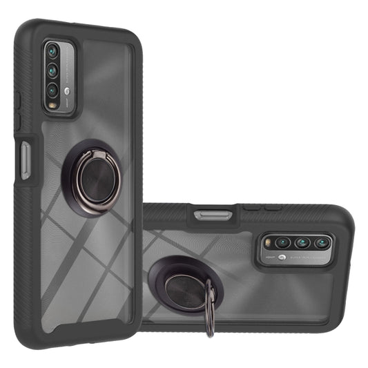 For Xiaomi Poco M3 / Redmi Note 9 4G / Redmi 9 Power / Redmi 9T Starry Sky Solid Color Series Shockproof PC + TPU Protective Case with Ring Holder & Magnetic Function(Black) - Xiaomi Cases by buy2fix | Online Shopping UK | buy2fix