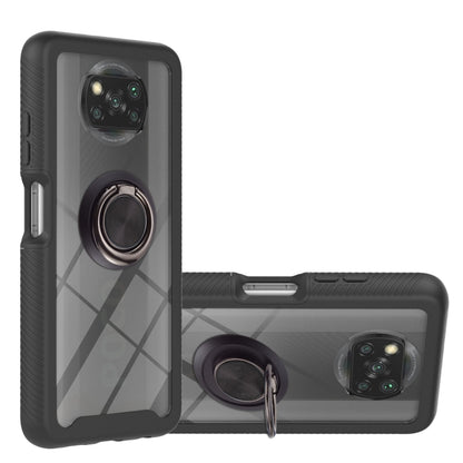 For Xiaomi Poco X3 NFC Starry Sky Solid Color Series Shockproof PC + TPU Protective Case with Ring Holder & Magnetic Function(Black) - Xiaomi Cases by buy2fix | Online Shopping UK | buy2fix