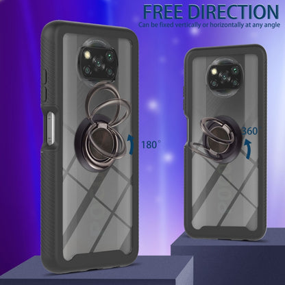 For Xiaomi Poco X3 NFC Starry Sky Solid Color Series Shockproof PC + TPU Protective Case with Ring Holder & Magnetic Function(Black) - Xiaomi Cases by buy2fix | Online Shopping UK | buy2fix