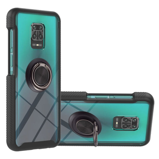 For Xiaomi Redmi Note 9S / Redmi Note 9 Pro / Redmi Note 9 Pro Max Starry Sky Solid Color Series Shockproof PC + TPU Protective Case with Ring Holder & Magnetic Function(Black) - Xiaomi Cases by buy2fix | Online Shopping UK | buy2fix
