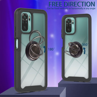 For Xiaomi Redmi Note 10 Starry Sky Solid Color Series Shockproof PC + TPU Protective Case with Ring Holder & Magnetic Function(Black) - Xiaomi Cases by buy2fix | Online Shopping UK | buy2fix