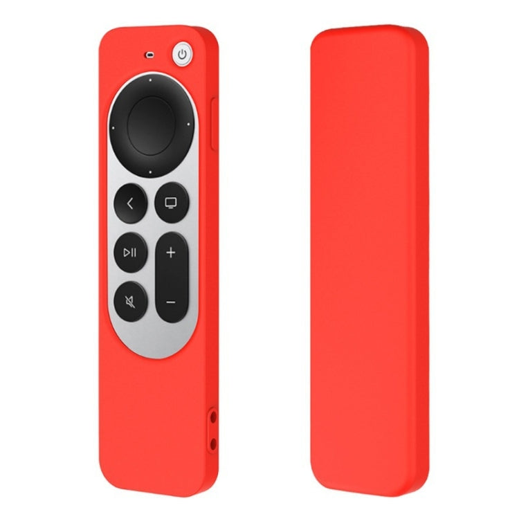 Silicone Protective Case Cover with Rope For Apple TV 4K 4th Siri Remote Controller(Red) - Apple TV Accessories by buy2fix | Online Shopping UK | buy2fix