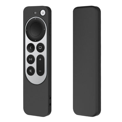Silicone Protective Case Cover with Rope For Apple TV 4K 4th Siri Remote Controller(Black) - Apple TV Accessories by buy2fix | Online Shopping UK | buy2fix