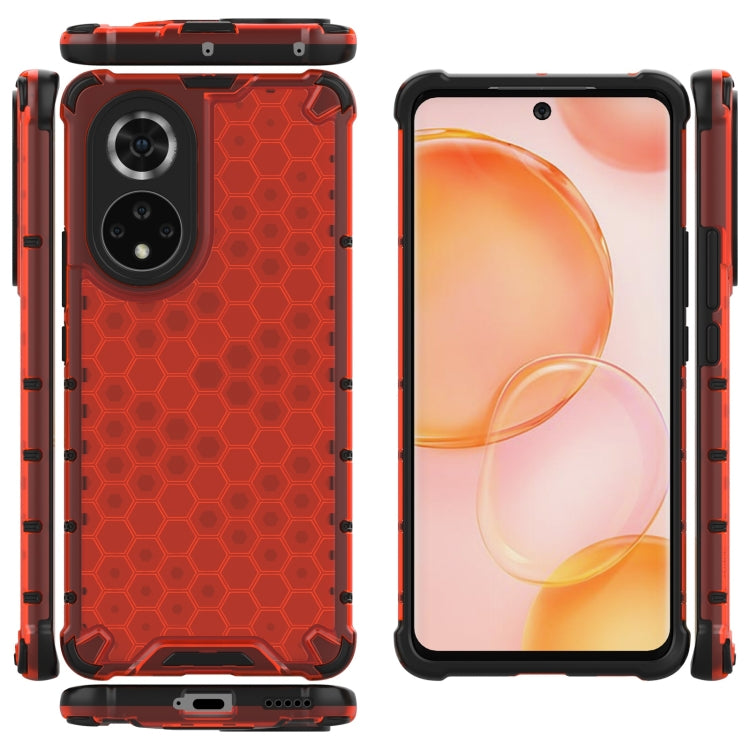 For Honor 50 Shockproof Honeycomb PC + TPU Protective Case(Red) - Honor Cases by buy2fix | Online Shopping UK | buy2fix