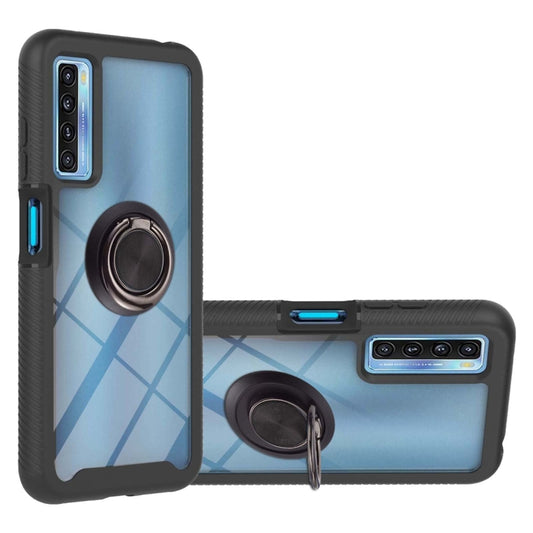 For TCL 20S Starry Sky Solid Color Series Shockproof PC + TPU Protective Case with Ring Holder & Magnetic Function(Black) - TCL by buy2fix | Online Shopping UK | buy2fix