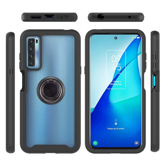 For TCL 20S Starry Sky Solid Color Series Shockproof PC + TPU Protective Case with Ring Holder & Magnetic Function(Black) - TCL by buy2fix | Online Shopping UK | buy2fix